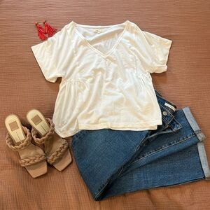 Tailored V-Neck Blouse